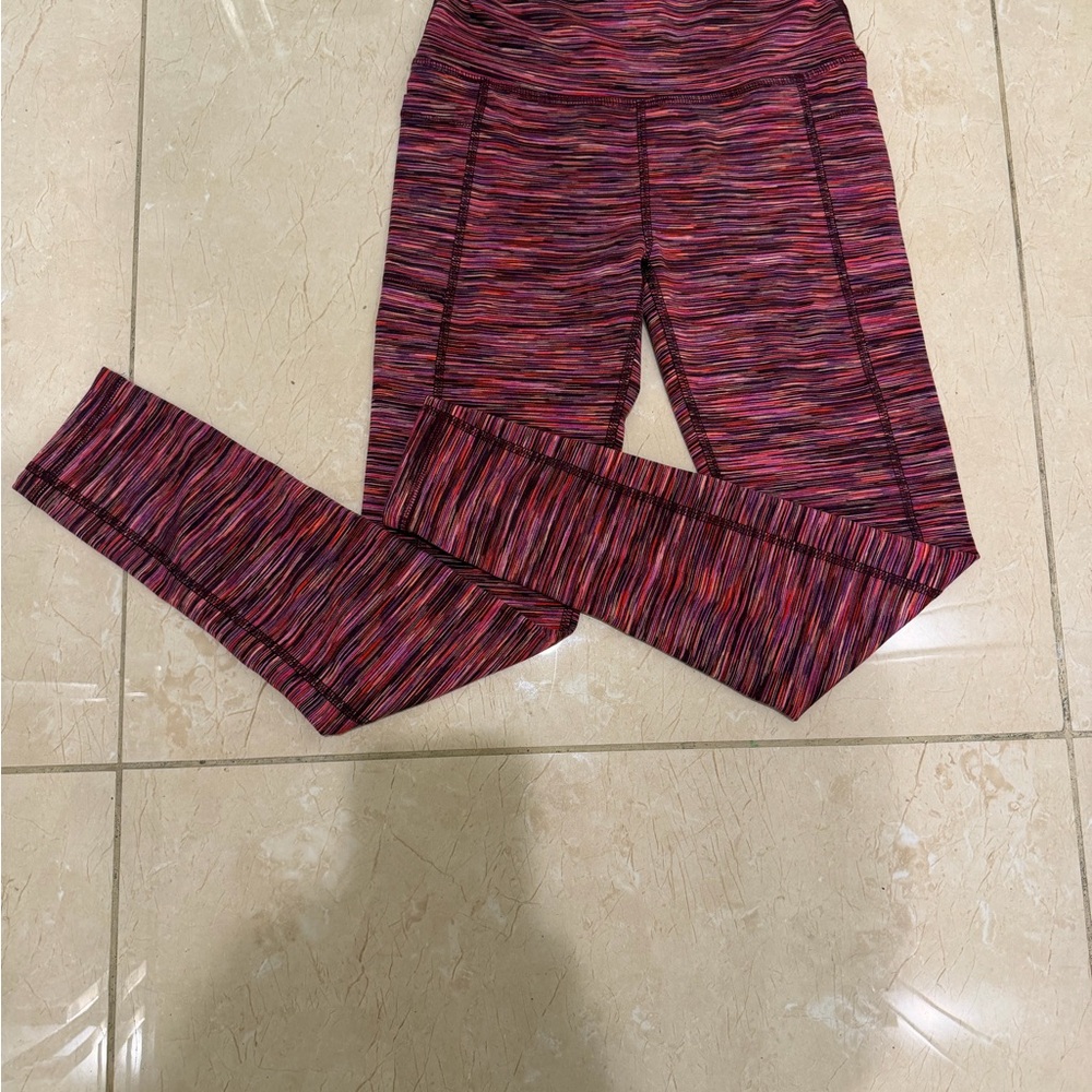 DSG Girls Pink Multi-Stripe Performance Leggings